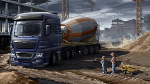 American Truck Simulator Mixer Truck Wallpaper