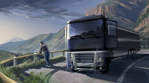 American Truck Simulator Parked Truck Wallpaper