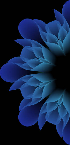 Amoled Android Solid Pastel Blue Flower Wallpaper