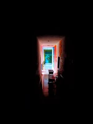 Amoled Red Hallway Wallpaper
