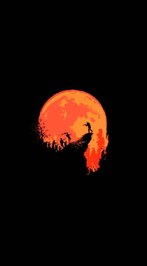 Amoled S Red Moon Wallpaper