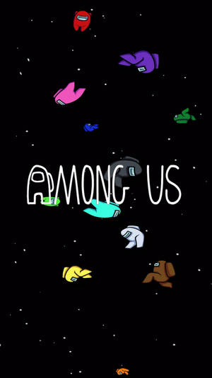 Among Us Game Title In Space Wallpaper