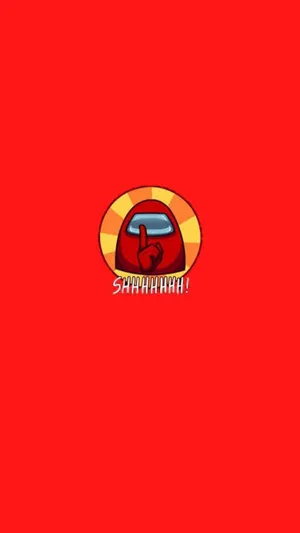 Among Us Red Quiet Sign Wallpaper
