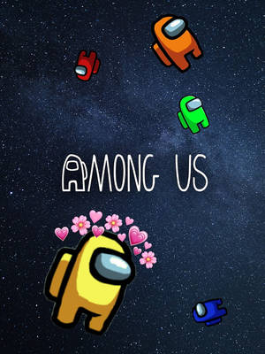 Among Us Space With Emoji Wallpaper