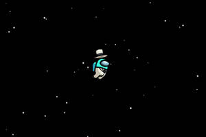 Among Us Wearing Hat In Space Wallpaper