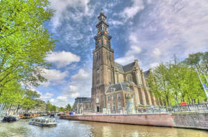 Amsterdam Westerkerk Low Angle Photography Wallpaper
