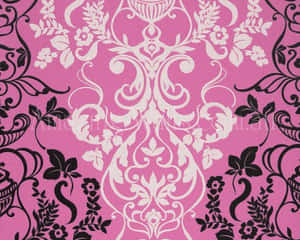 An Abstract Pattern Of Interweaving Shapes In Pink, Black, And White Wallpaper