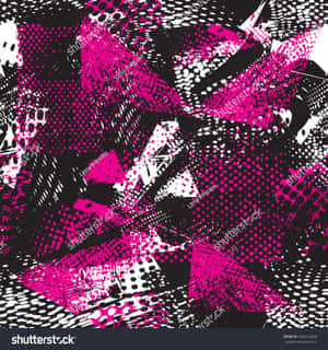 An Abstract Pattern Of Pink, Black, And White Colors. Wallpaper