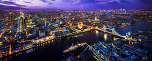 An Aerial View Of The Densely Populated City Wallpaper