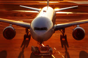 An Airliner Carrying Passengers Across The Globe Wallpaper