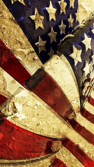 An American Flag With A Star On It Wallpaper