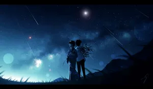 An Anime Girl In A Cool Blue Aesthetic Wallpaper