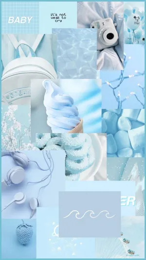 An Array Of Objects In An Ambient Blue Light Wallpaper