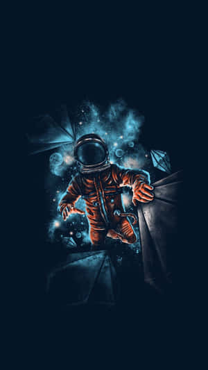 An Astronaut In Space With A Blue Background Wallpaper