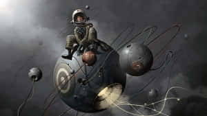 An Astronaut Looks Out Into The Great Unknown Wallpaper