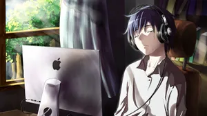 An Emo Anime Boy In Search Of Answers Wallpaper