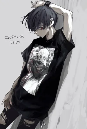 An Emo Anime Boy With A Edgy Aesthetic Wallpaper