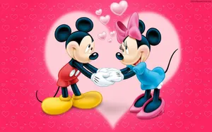 An Enchanting Illustration Of Cartoon Love Amidst A Vibrant Sunset. Wallpaper