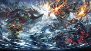 An Epic Battle Unfolds Wallpaper