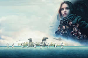 “an Epic Standoff - Jyn Erso And The Rebel Alliance Charge Forth” Wallpaper