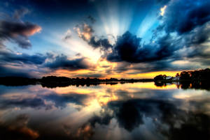 An Hdr Photo Of A Still Lake In Norfolk. Wallpaper