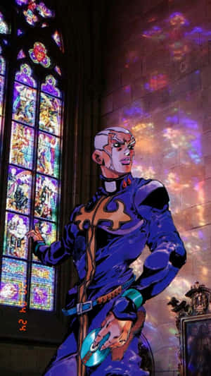 An Iconic Image Of Enrico Pucci From The Anime Series 