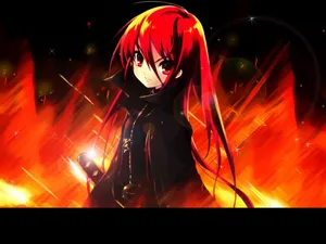 An Intense Red And Black Anime Artwork Takes Center Stage Wallpaper