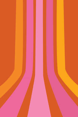 An Orange And Pink Striped Background Wallpaper