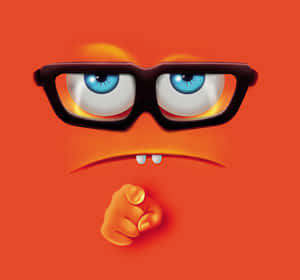 An Orange Monster With Glasses And A Finger Wallpaper