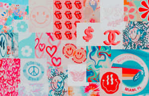 An Organized Preppy Desktop With Plants And Geometric Trays Wallpaper