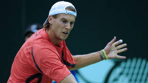 Andreas Seppi In Red Shirt Wallpaper