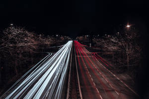 Android Tablet Nighttime Highway Timelapse Wallpaper