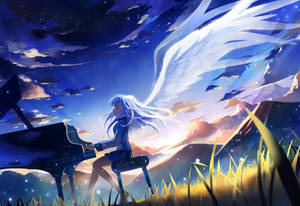 Angel Beats Playing Piano Wallpaper