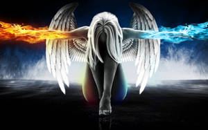 Angel Girl Fire And Ice Wallpaper