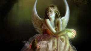 Angel Girl With Eyes Closed Wallpaper