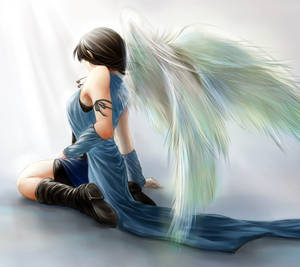 Angel Girl With Majestic Wings Wallpaper