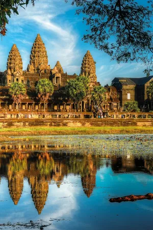 Premium Photo | Angkor wat siem reap cambodia designer's fantasy beautiful  illustration poster