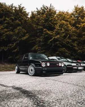 Angled Shot Of Golf Gti Mk2 Wallpaper