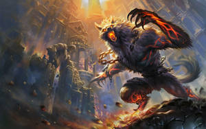 Angry Fire Werewolf Garoche Wallpaper