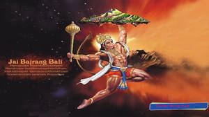 Angry Hanuman Carrying A Mountain Wallpaper