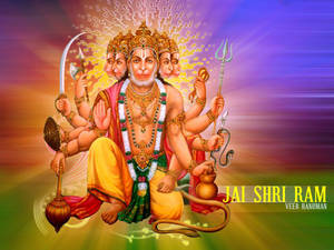 Angry Hanuman With Multiple Faces Wallpaper