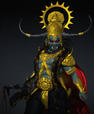 Angry Vishnu As Human With Boar's Head Wallpaper