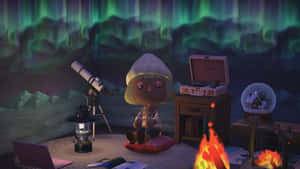 Animal Crossing Winter Bonfire Wallpaper
