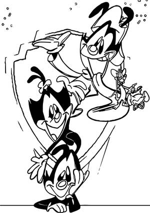 Animaniacs' Warner Siblings Sketch Art Wallpaper