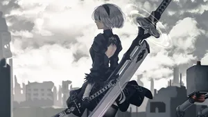 Animated 2b Of Nier: Automata Wallpaper