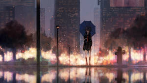 Animated Beautiful Rain In The City Wallpaper