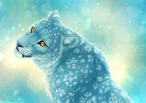 Animated Blue Snow Leopard Wallpaper
