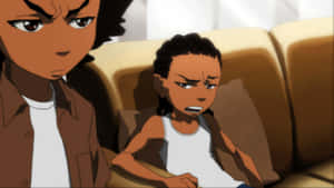 Animated Brothers Side Glance Couch Wallpaper