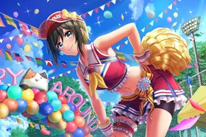 Animated Cheerleader Festival Celebration Wallpaper