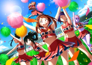 Animated Cheerleading Squad Performance.jpg Wallpaper